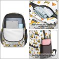 thumbnail image 4 of Excavator and Cartoon Character White 17" School Backpacks for Teens,Waterproof Oxford Fabric,S-Shape Padded Straps for School,Travel,Hiking,Camping, 4 of 6
