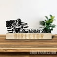 thumbnail image 5 of Craftnamesign Custom Wooden Welding US Flag Desk Name Plate, Welder Metal Nameplate for desk, 5 of 5