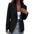 thumbnail image 1 of Womens One Button Solid Lapel Blazer Coat Business Formal Casual Outwear Jacket, 1 of 3