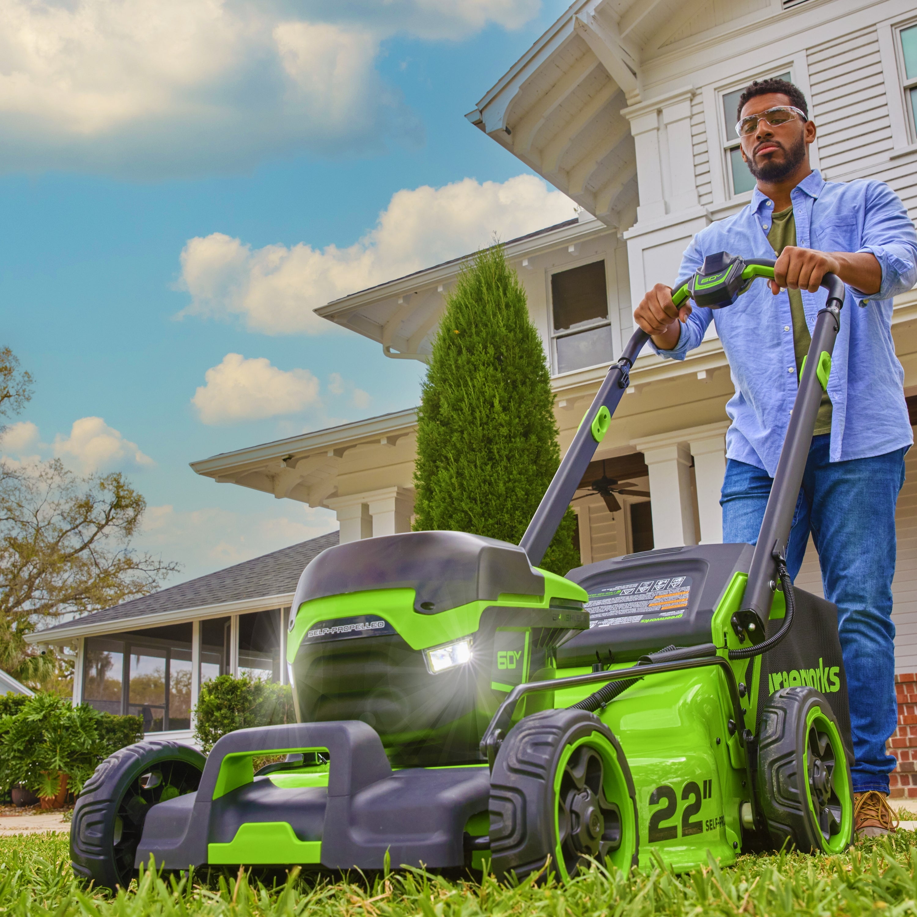 Greenworks, Walk-Behind Mower, 811-00, 60V 22 inch Brushless Battery Self-Propelled