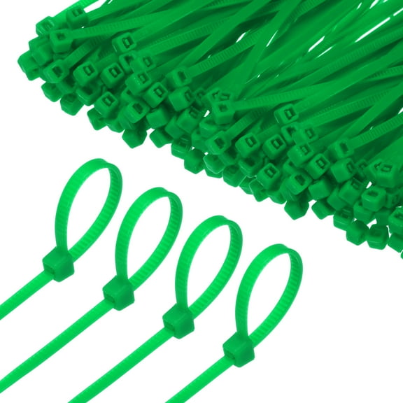 Uxcell 200-Pack Nylon Zip Ties 6 Inch 18 Lbs Self-Locking Cable Zip Ties for Indoor Outdoor Home Office Green