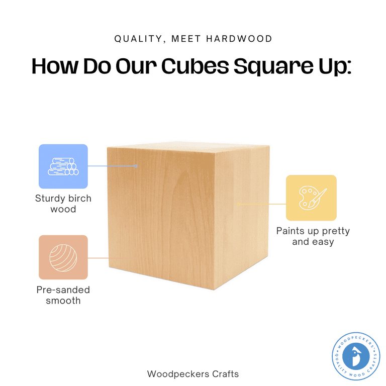 Wood Cubes Craft, Square Handmade Woodcrafts Wooden Blocks Cubes