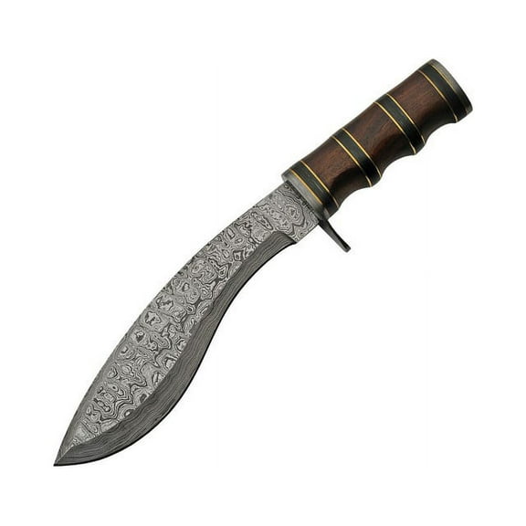 Damascus DM-1261 Kukri Bowie Rosewood Fixed Blade Knife