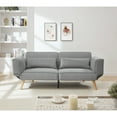 thumbnail image 3 of Jopath 72.8" Futon Sofa Bed,Sleeper Sofa Bed,Velvet Small Couch with Adjustable Armrests for Living Room,Bedroom,Apartment,Gray, 3 of 8