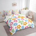 thumbnail image 3 of Feelyou Cute Cartoon Flower Bedding Comforter Set 7pcs for Kids, Blossoms Floral King Bedding Sets, Kawaii Princess Style Reversible Bed Sheets, Microfiber Bedroom Decor, 3 of 8
