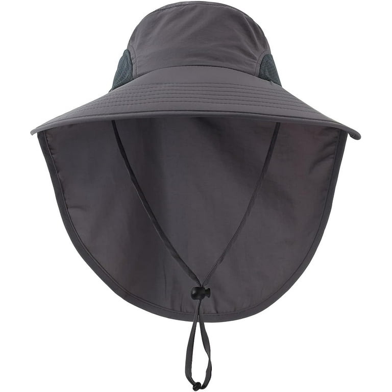 Wide Brim Sun Hat with Neck Flap for Women Men Hiking Fishing Gardening Hat  Waterproof with UV Sun Protection