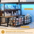 thumbnail image 2 of Twin Size Loft Bed with 5 Storage Drawers,LED Lights, Open Storage Shelves,Low Metal Loft Bed with Bookcase & 13.4" Guardrail,Under-Bed Space, House Shape,Black, 2 of 10