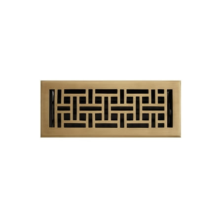 

Signature Hardware 925680-4-8 Wicker Style Solid Brass Wall Register - Brass