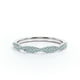 thumbnail image 3 of JeenMata Alianza de Boda de Oro Blanco de 18 K sobre Plata con Pavé de Aguamarina y Piedra de Nacimiento de Marzo de 0,25 Quilates de Media Eternidad, 3 of 6