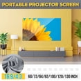 thumbnail image 4 of 60/72/84/92/100/120/130 Inch Projector Screen HD 16:9/4:3 Frameless Video Projection Screen Foldable Wall Mounted for Home Theater Office Movie, 4 of 6