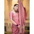 thumbnail image 4 of Designer Sari Bollywood Bridal Silk Saree Blouse South Indian Ethnic Ready Made With Blouse ( Xl - 44), 4 of 5