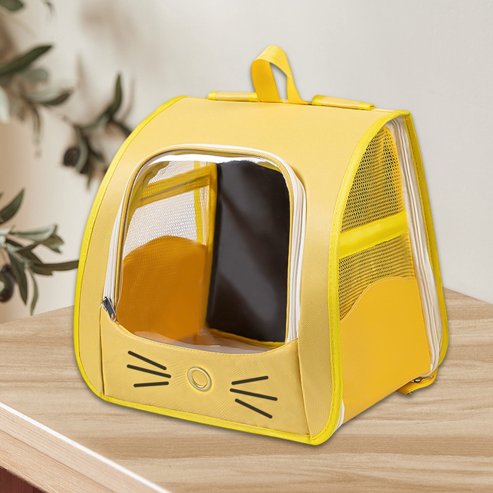 AUHomi Cat Backpack Carrier, Dog Carrier Backpack for Hiking, Travelling, Camping, Portable Pet Backpack, Ideal for Small Animals & Puppies (13.7" * 9.8" * 13.7", Yellow)