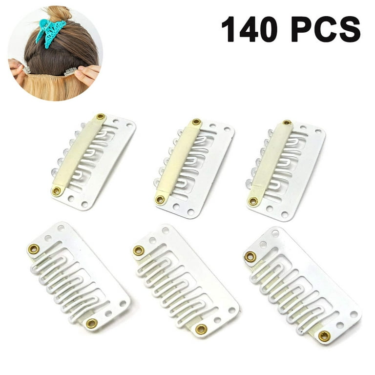 FRCOLOR 100pcs Wig Holding Clip Hair Extensions Wig Clips to Secure Wig No  Sew Human Hair Clip Metal Wig Clips Hair Clips for Extensions Comb Wig
