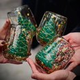 thumbnail image 3 of Vaso de árbol de Navidad, vaso de agua de vidrio de árbol de Navidad colorido y transparente, copas de vino de Navidad, copa de vino sin tallo de árbol de Navidad, tazas de Navidad (2pcs), 3 of 5