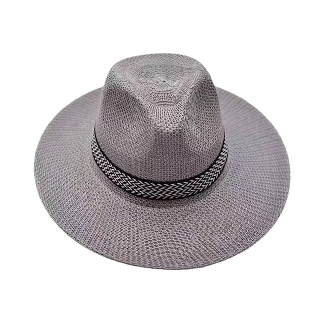 Mens Ladies Foldable Straw Panama Style Sun Hat Summer Beach Floppy Cap Lot