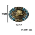 thumbnail image 3 of Fachoice Turquoise Cowboy Hat Belt Buckle for Men Vintage Cowboy Hat Floral Belt Buckle, Retro Cowboy Hat Western Belt Buckle, 3 of 3