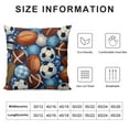 thumbnail image 5 of Pratyus Sports Balls Modern Farmhouse Rustic Decorative Couch Pillow Cases with Zipper Home Decor 1PC Printed on Both Sides 22x22in, 5 of 5