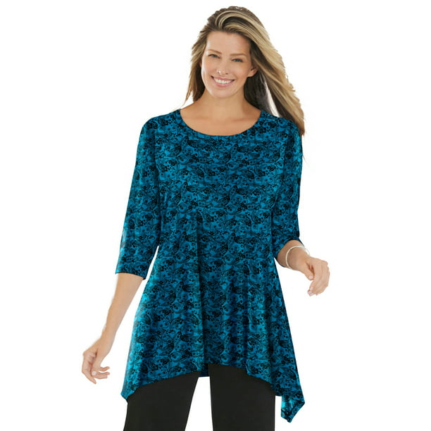 Woman Within - Woman Within Women's Plus Size The Sharkbite Tunic - 1X ...