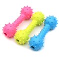 thumbnail image 2 of Barbell Dog Chew Toy Creative Rubber Dog Squeaky Toy Pet Teething Toy, 2 of 10