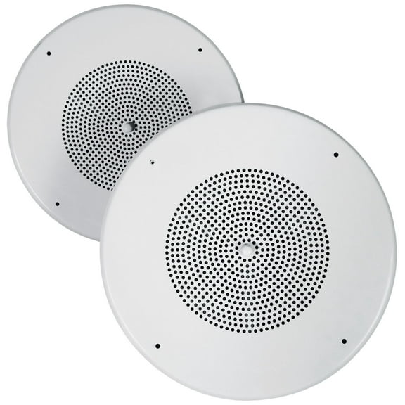 2) Rockville MC80 Metal 8" 70 Volt Commercial Background 70V PA Ceiling Speakers