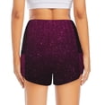 thumbnail image 2 of Lsque Dark Purple Glitter Printed Women's Running Shorts with Liner Pockets,Elastic Quick Dry Workout Athletic Gym Yoga Shorts,Womens High Waist Shorts-X-Large, 2 of 9