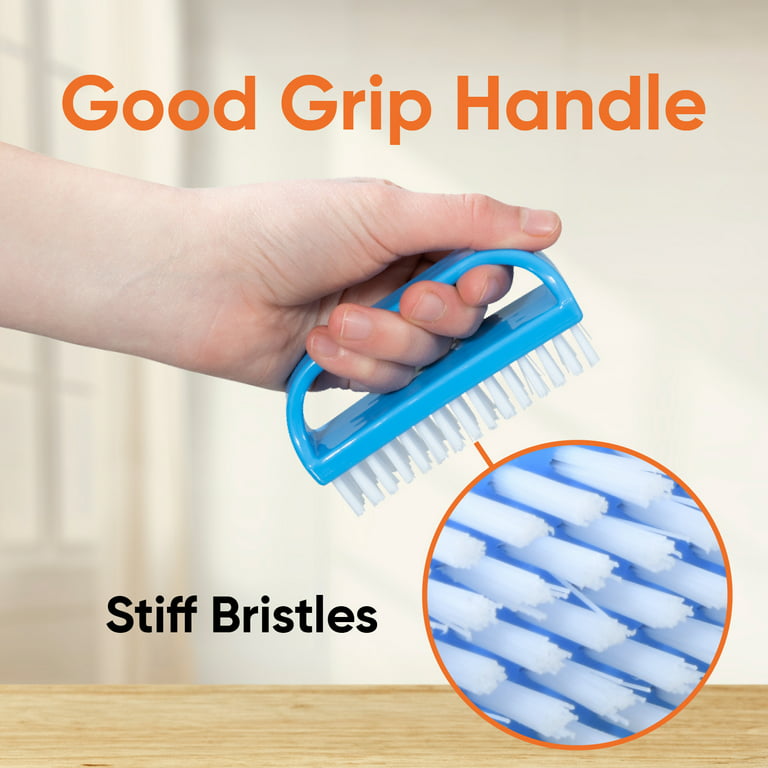 Superio Cleaning Scrub Brush with Stiff Bristles and Comfort Grip  Handle,Blue 2 Pack Heavy-Duty Household Utility Scrubber for Kitchen,  Bathroom
