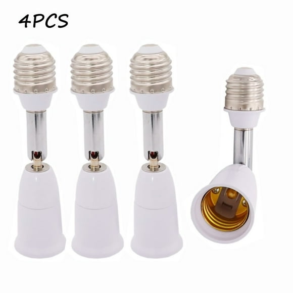 180° Bendable E27 Adapter Light Bulb Socket & Extender (4 Count)