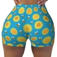 thumbnail image 2 of Picia Bee Sunflower Printed Workout Shorts for Women Seamless Scrunch Butt Lifting High Waisted Yoga Gym Booty Running Moisture-wicking Short Pants-, 2 of 9