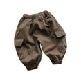 thumbnail image 2 of uublik Pants Boys Girls Elastic Waist Bottom Pants Newborn Infant Trousers Coffee Size 0-18M, 2 of 3