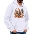 thumbnail image 2 of LEBONYARD Men's Essentials Long Sleeve Crew Tee,Mens Sweatshirts Clearance Crewneck,Men's Thanksgiving Printed Casual Hooded Long Sleeve Sweatshirt White XL, 2 of 4