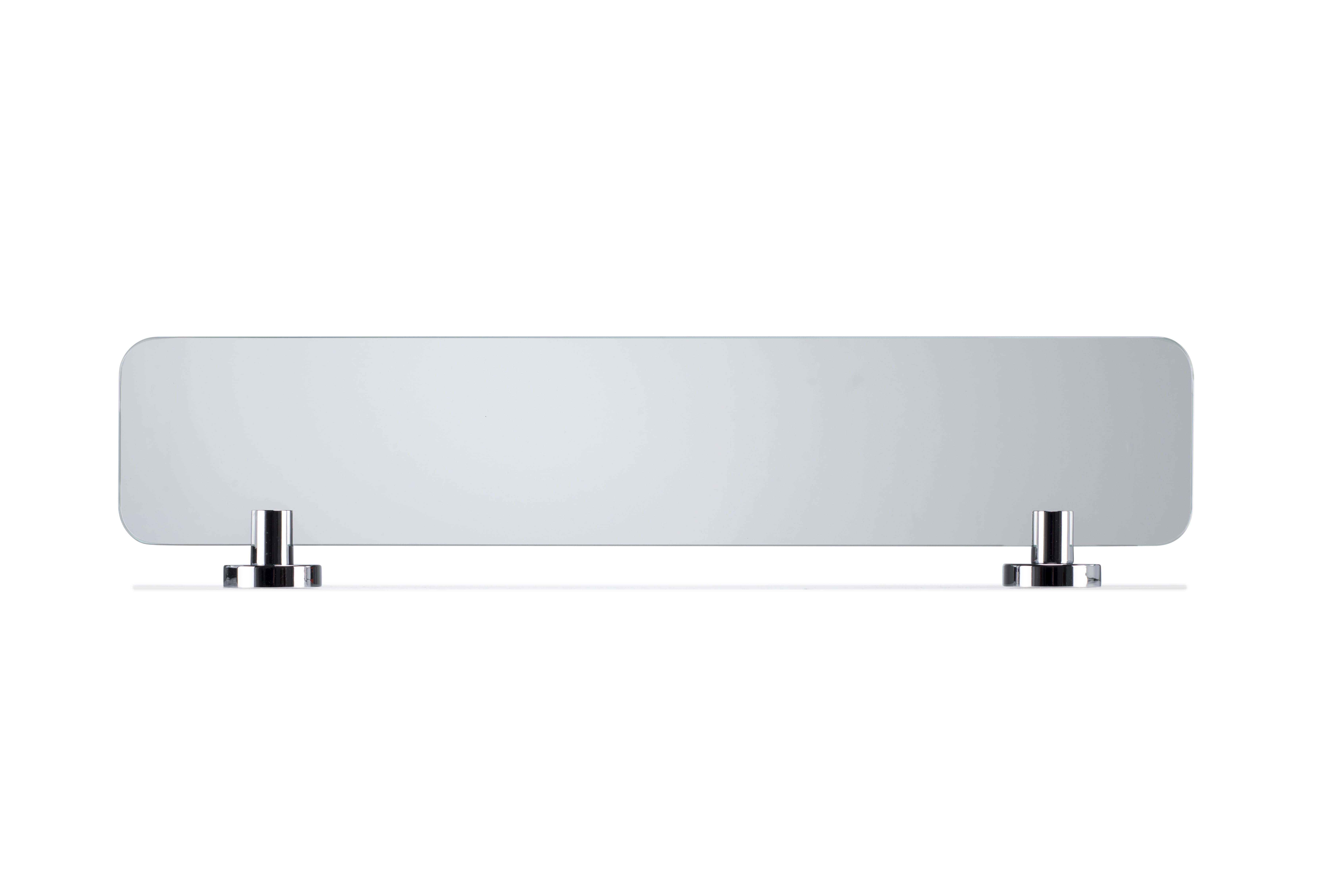 Croydex Metra Flexi-Fix Screw or Glue Glass Bathroom Shelf in Chrome (23.2 x 5.3 x 2.1 in)