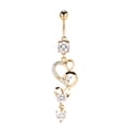 thumbnail image 2 of Zircon Belly Ring,Unique Heart Shape Anti-allergy Copper Belly Ring Body Piercing Ring Innovative Solution, 2 of 5