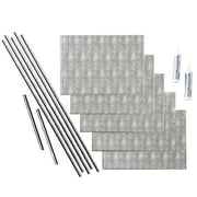 FASÄDE Hammered Decorative Vinyl Backsplash 15 sq ft Kit in Crosshatch Silver