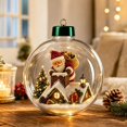 thumbnail image 4 of Light Up Christmas Glass Ball Ornament 3.1 Inches, Warm LED Scene with Santa Tree for Holiday Hanging Decor, 4 of 7
