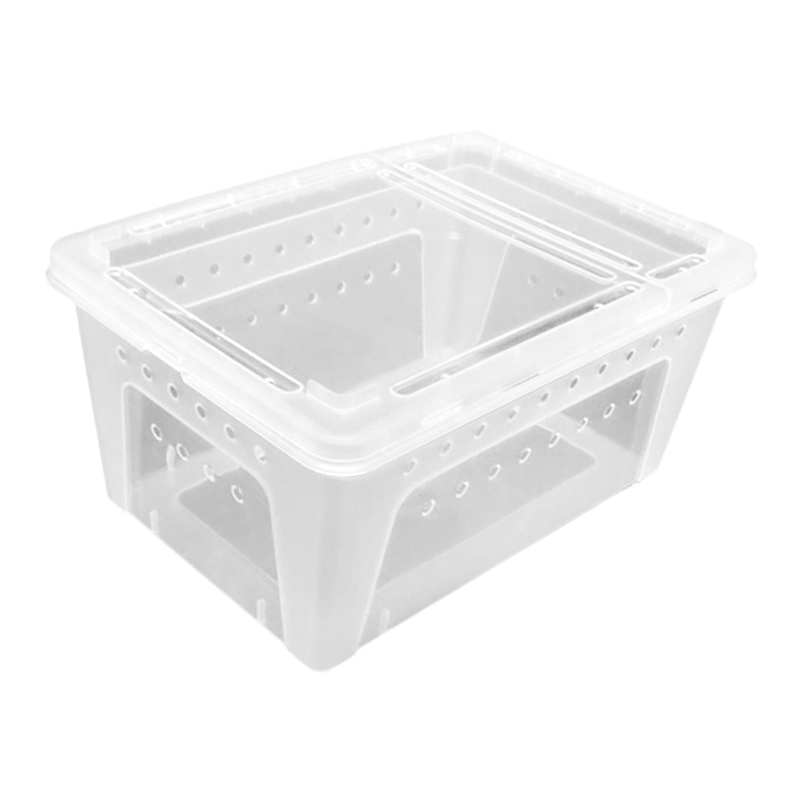 Fzaqwen Reptile Terrarium Enclosure Double Opening Turtle Habitat Sturdy Reptile Breeding Box Container for Terrapin Amphibians Snake Clear
