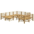 thumbnail image 2 of vidaXL 10 Piece Garden Lounge Set with Light Grey Cushions Bamboo, 2 of 5