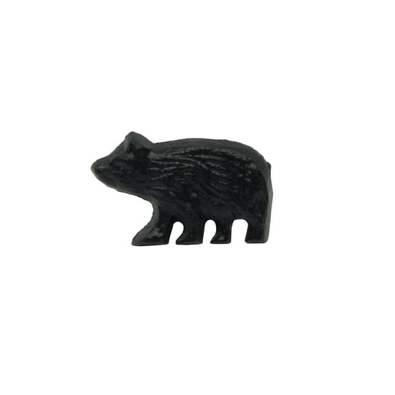 Black Metal Brown Bear Drawer Bin Pull Screw Knob Cabinet Hardware Rustic Cabin Decor