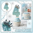 thumbnail image 2 of Cartoon Number Candle for Birthday, Glitter Crown Design Blue Numeral Candle, For Cake Topper Party Celebration, Adults Birthday, Baby Shower, Wedding Anniversary, 2 of 5