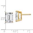 thumbnail image 3 of 14k 10x8mm Emerald Cut Cubic Zirconia Earrings 14k Yellow Gold Earrings, 3 of 3