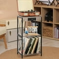 thumbnail image 1 of Table d'Appoint pour Tourne-Disque avec Station de Charge, Étagère de Rangement pour Vinyles à 3 Niveaux, 1 of 5