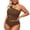 Coffee, variant on Plus Size One Piece Swimsuit Women One Shoulder Tummy Control Bathing Suit Swimwear