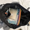 thumbnail image 4 of Bolso de mano para mujer, bolso de hombro de lona de gran tamaño para estudiante, bolso de mano cruzado con oso lindo, bolso de mano informal negro, 4 of 5