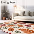 thumbnail image 2 of ODIKA 2'x3' Machine Washable Non-Slip Area Rug, Elegant Botanical Fall Nature Inspired Seasonal Embellishment High Traffic Rug with Pad, Orange, 602793, 2 of 8