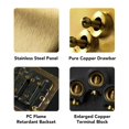 thumbnail image 2 of PinesC Toggle Switch, Imitation Gold Stainless Steel Panel Dual Control Wall Toggle Switch, AC250V, for Bedroom, Living Room, Office, 2 of 4