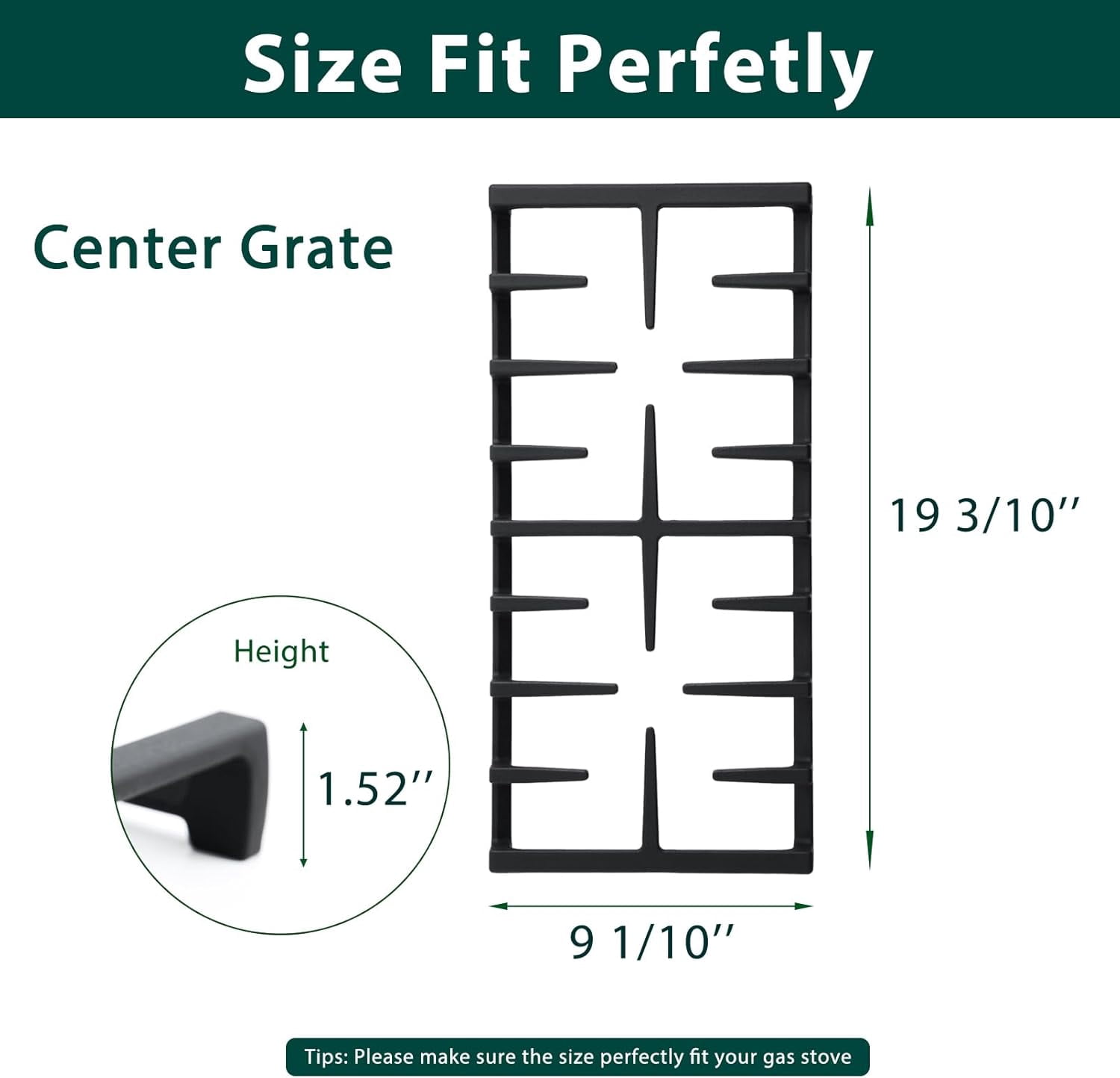 WB31X27150 Burner Grates Cooktop Replacement Parts for GE Grates JXGRATE1 GE Range Grates Center Grate Gas Stove Parts Stove Grates JGB735SPSS Cast Iron Grates JGBS66REKSS Cooktop Grates 1 Pcs