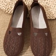 thumbnail image 4 of Miluxas Knit Flats for Women Round Toe Casual Flat Shoes Soft Comfort Lightweight Walking office Mary Jane Shoes Brown 5.5(36), 4 of 7