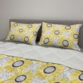thumbnail image 2 of Yellow Comforter & Sham Bedding Set, Colorful Illustration of Sun Flower with Motifs and Patterns Summer Nature Artprint, 3 pcs Duvet Set Microfiber Filling Quilt, 5 Sizes, Yellow Grey, by Ambesonne, 2 of 4