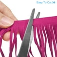 thumbnail image 4 of Uxcell 2 Yards 4 Inch PU Leather Fringe Trim DIY Tassel Fringe for Sewing, Rose Red, 4 of 6