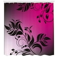 thumbnail image 3 of Ambesonne Shabby Flora Shower Curtain, Victorian Branch, 69"Wx75"L, Magenta Black, 3 of 3