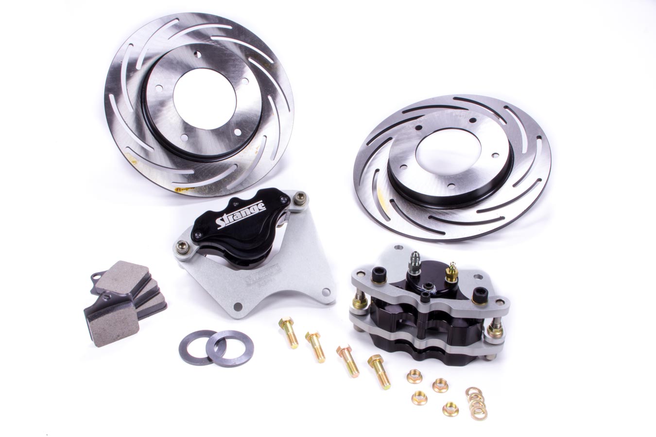 STRANGE Pro Race 4 Piston Caliper Front Brake System Strange Strut P/N